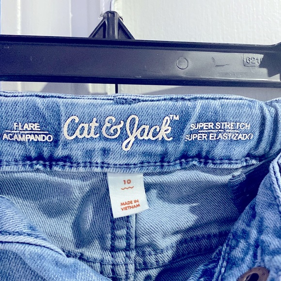 Cat & Jack Flare Super Stretch Heart Designed Pockets Girls Blue Jeans Size 10 ! - Picture 6 of 12